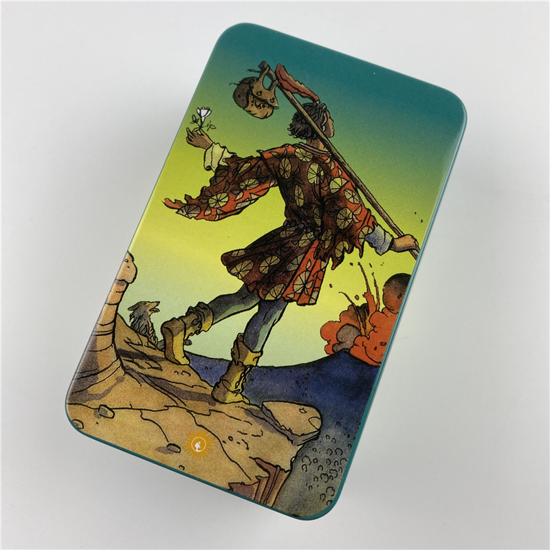 Metal Box Gilded Edition Back  - Tarot Cards Deck With Guidebook review and price